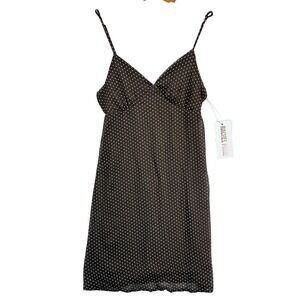 Rachel Paige Mini Slip Dress Women's XS Brown Polka Dot Sleeveless Summer NWT